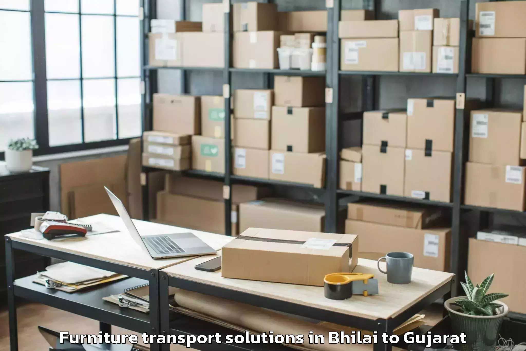 Hassle-Free Bhilai to Botad Furniture Transport Solutions